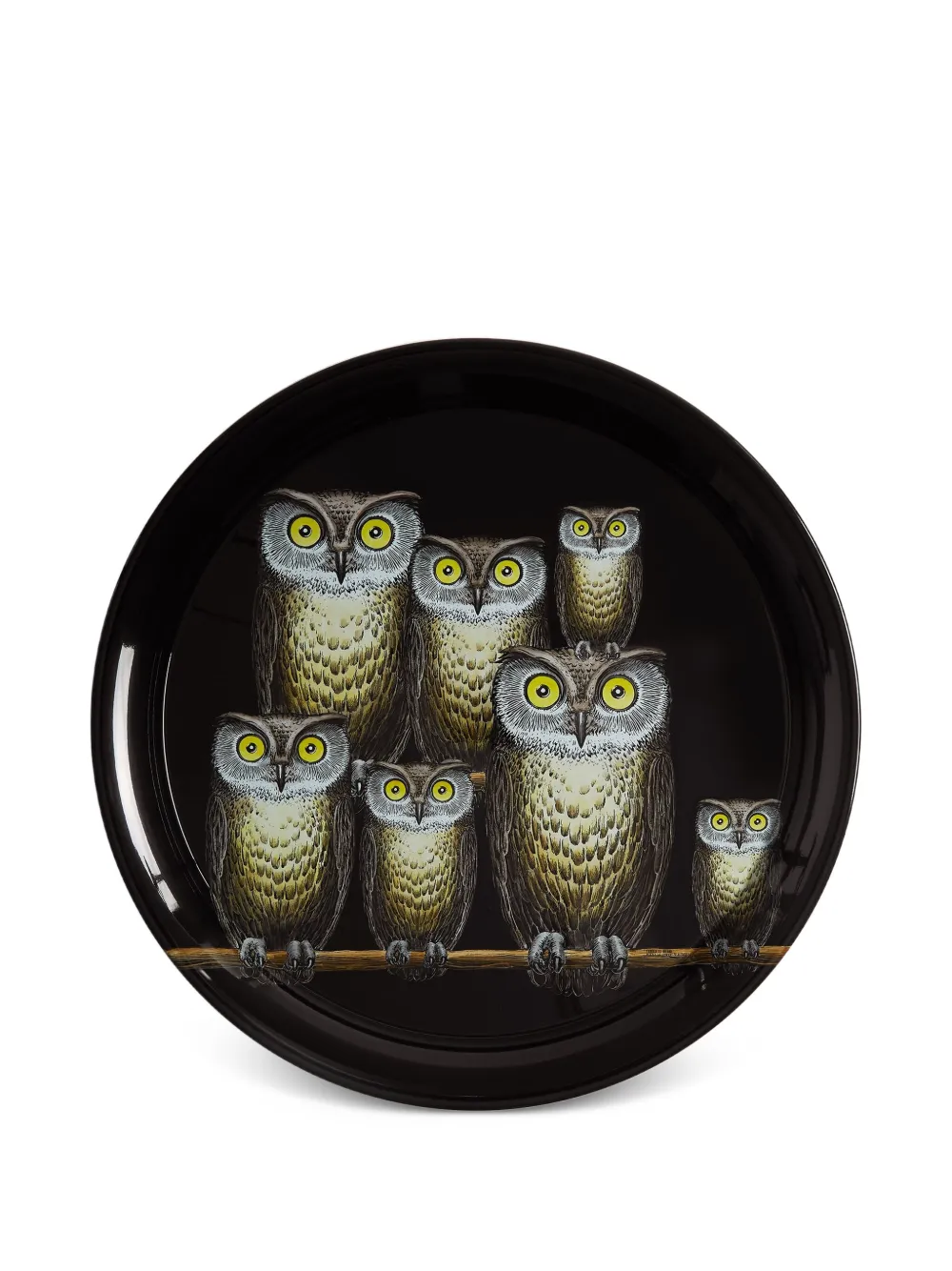 Fornasetti Owl tray | Black | Image 1