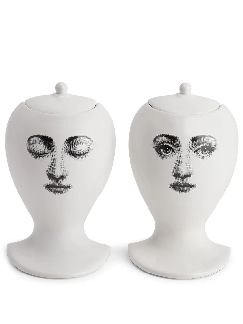 Fornasetti graphic-print jar (set of two) | White | Image 1