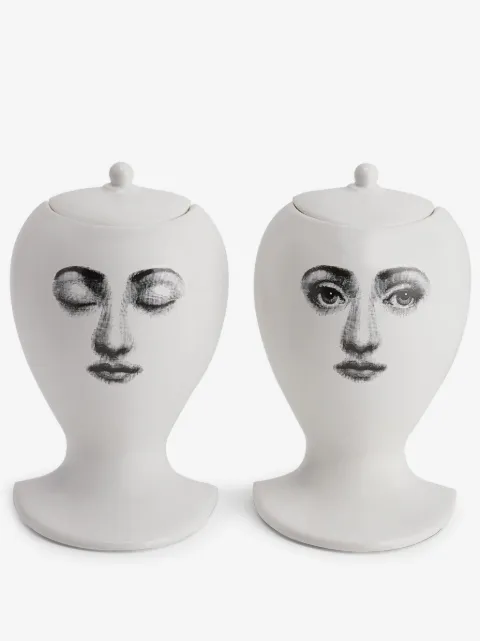 Fornasetti graphic-print jar (set of two)