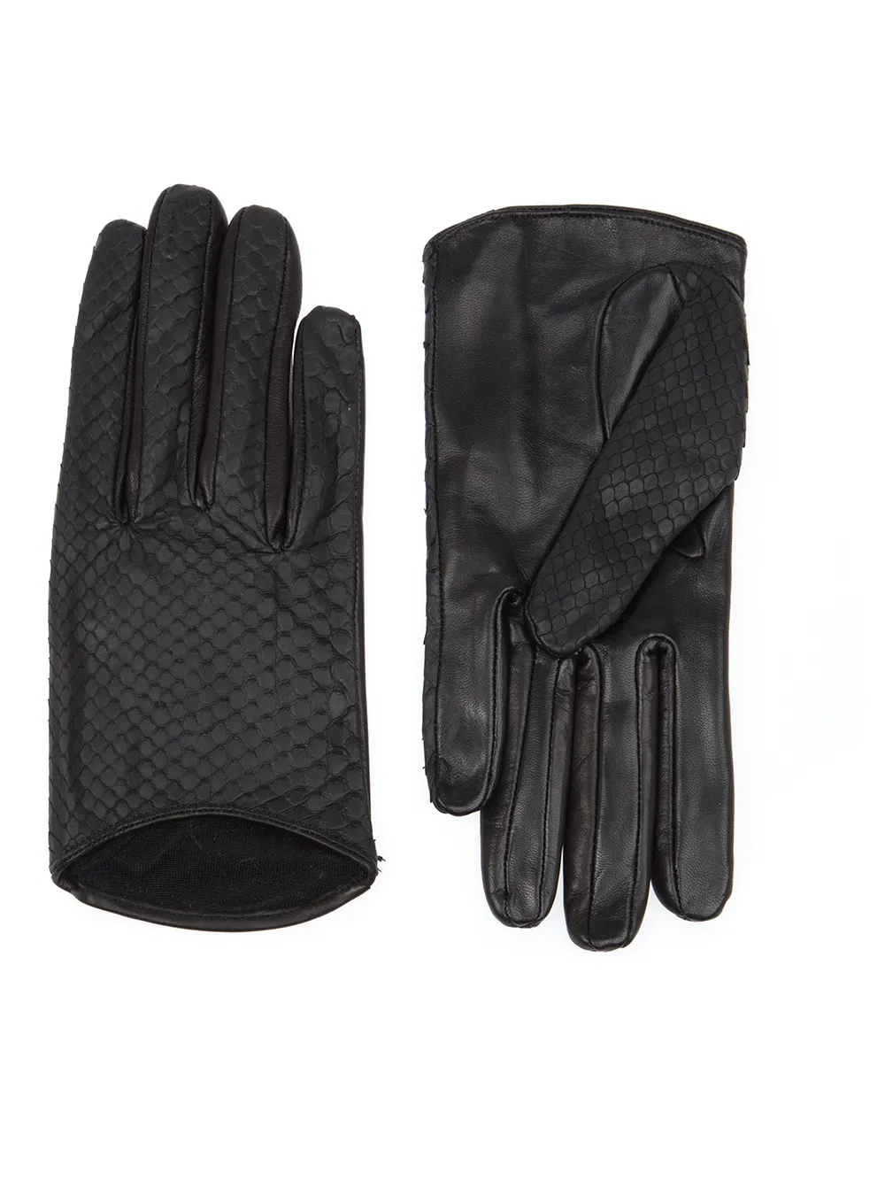 Imoni snakeskin gloves - ブラック Imoni snakeskin gloves - ブラック