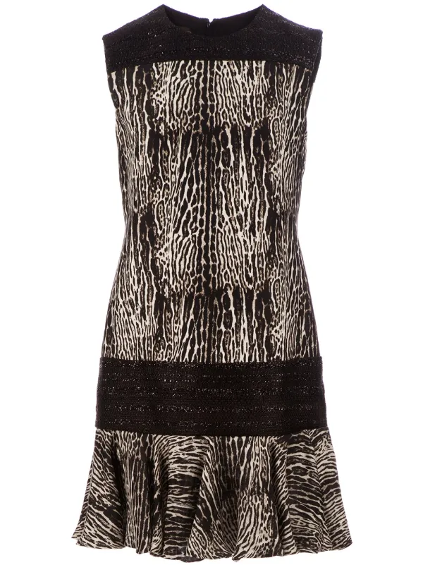Giambattista Valli Zebra Print Dress in Black