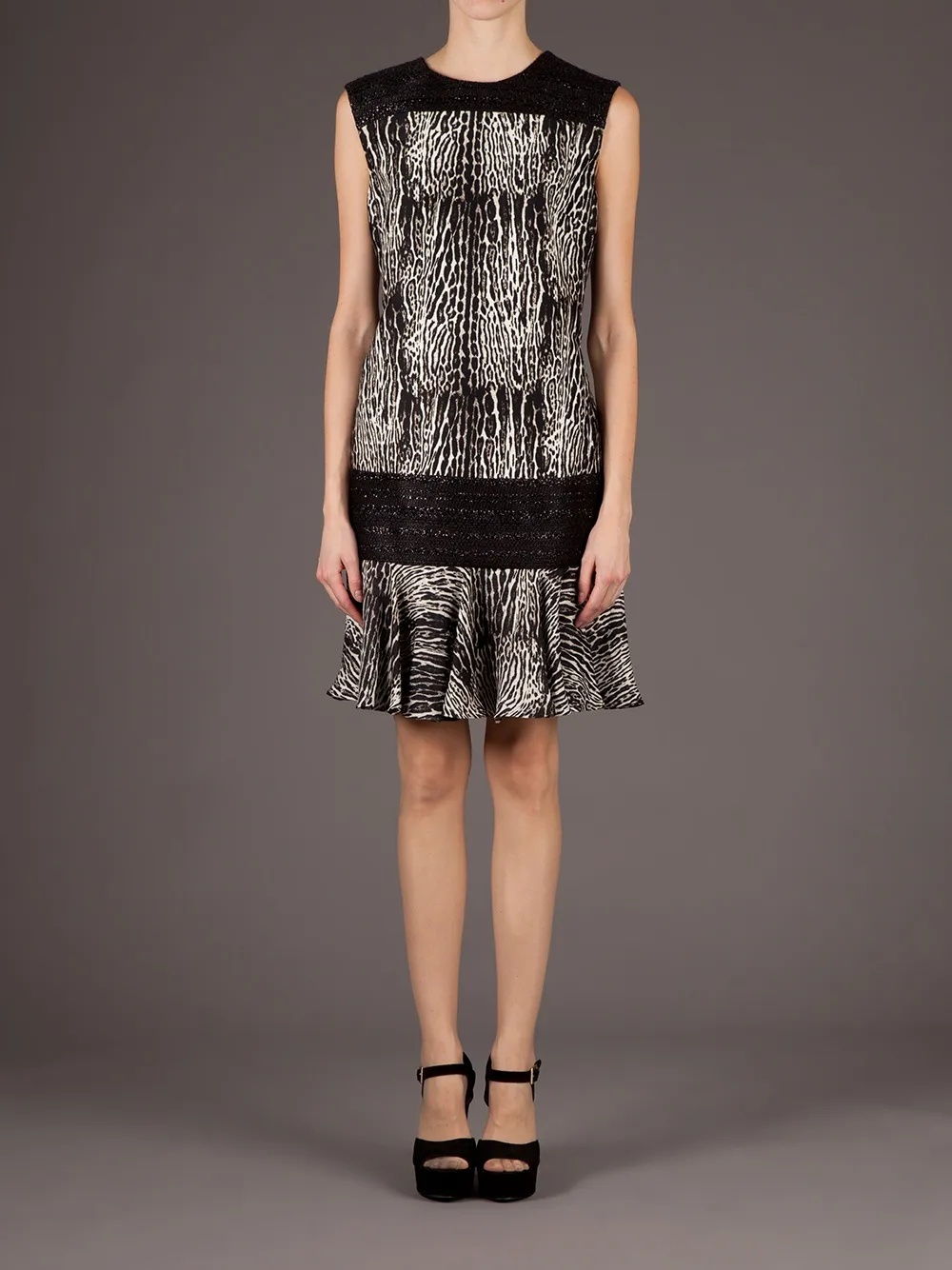 Giambattista Valli zebra print dress - Zwart