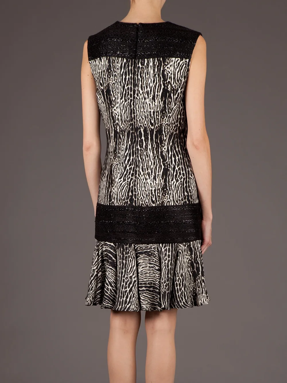 Giambattista Valli zebra print dress Zwart