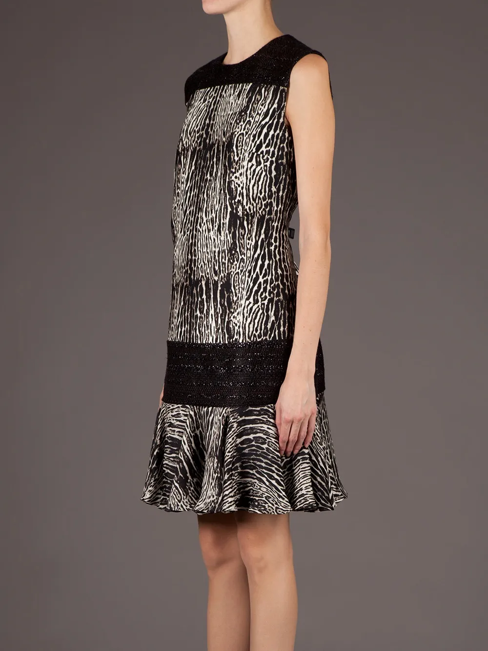 Giambattista Valli zebra print dress Zwart