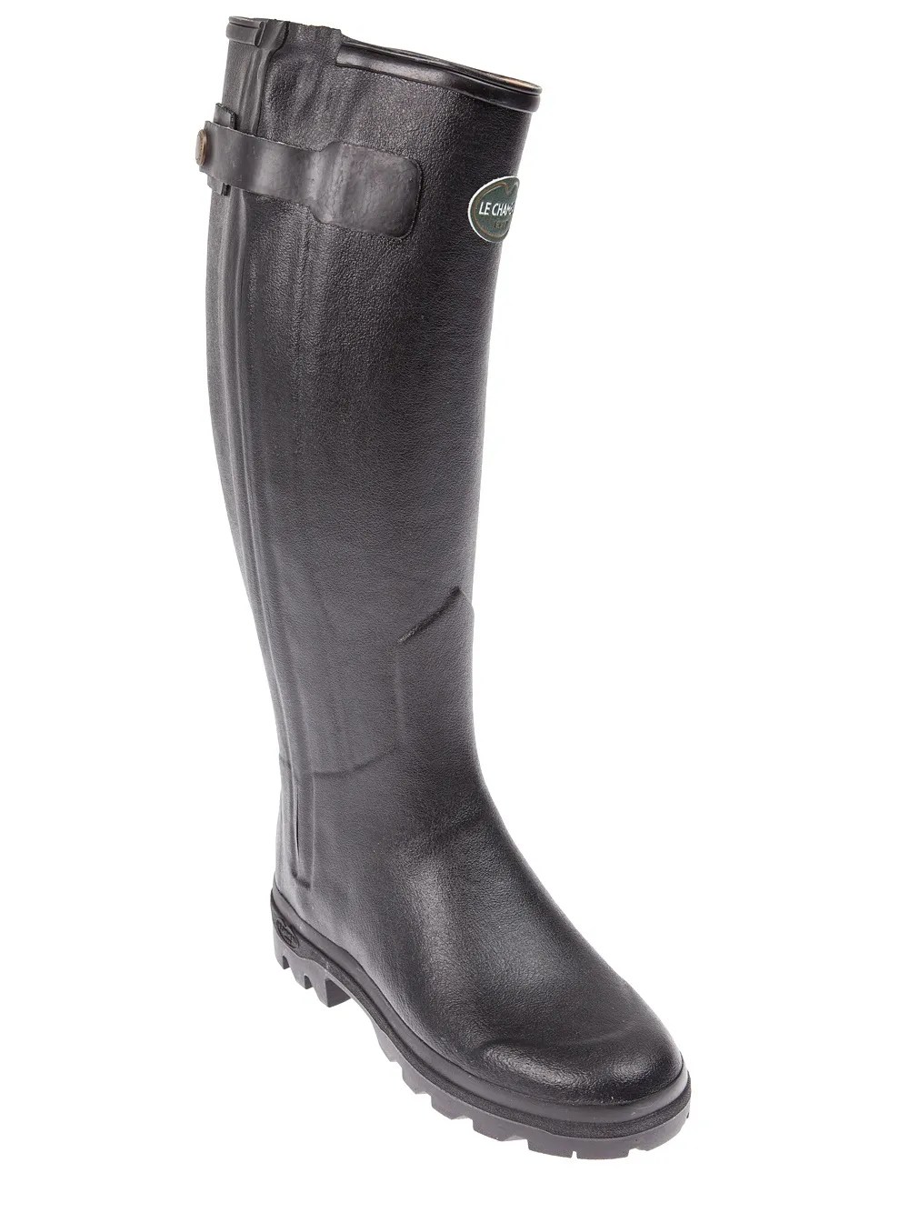 Le Chameau rubberised leather boot | negro | Image 1