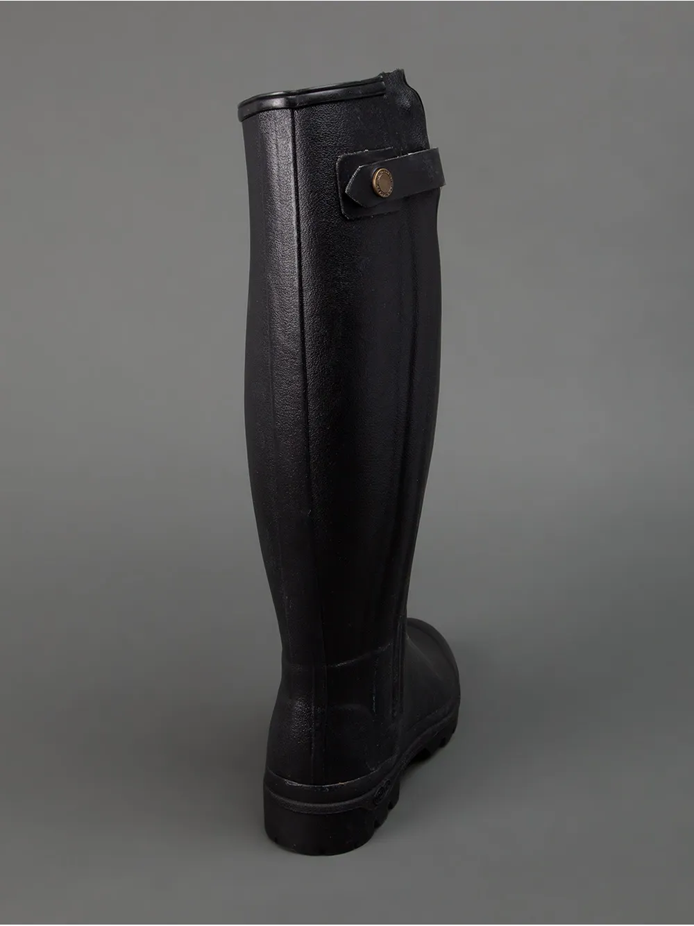 Le Chameau Rubberised Leather Boot In Black
