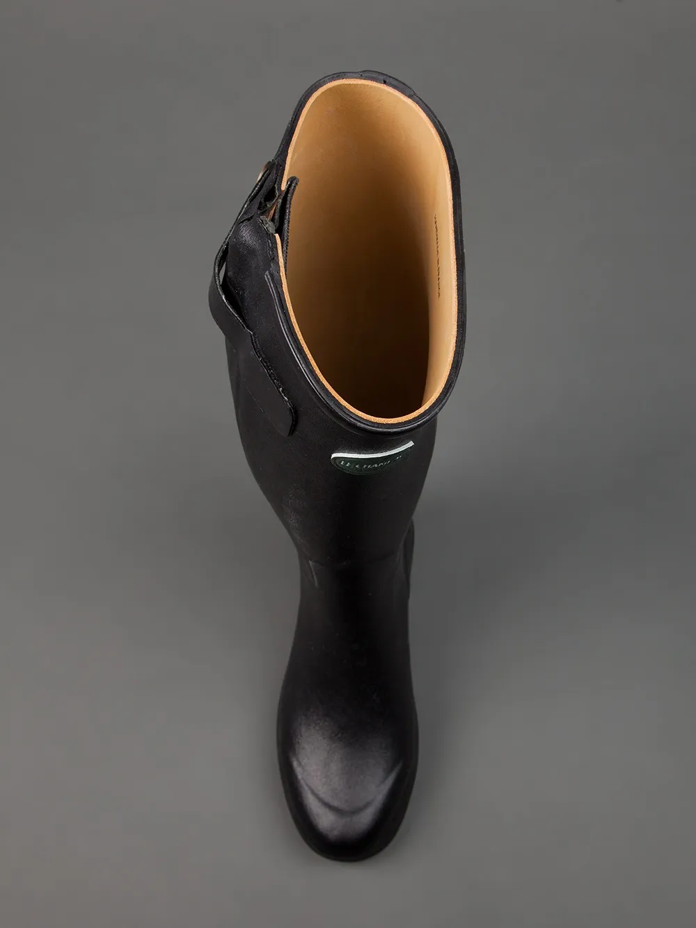 Le Chameau Rubberised Leather Boot In Black