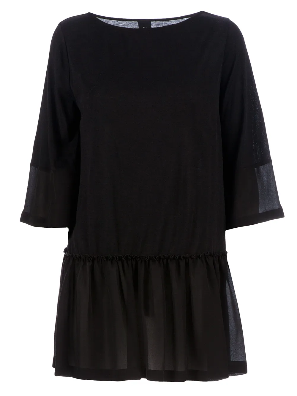 Twisty Parallel Universe Flared Dress In Black