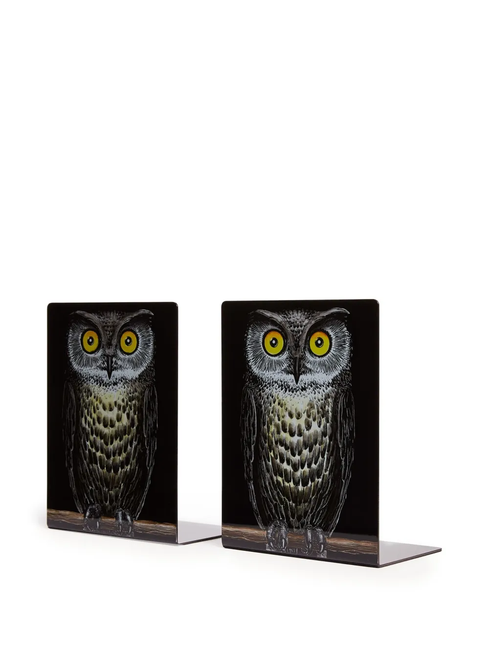 Fornasetti Buchstützen mit Eulenmotiv | Schwarz | Image 1