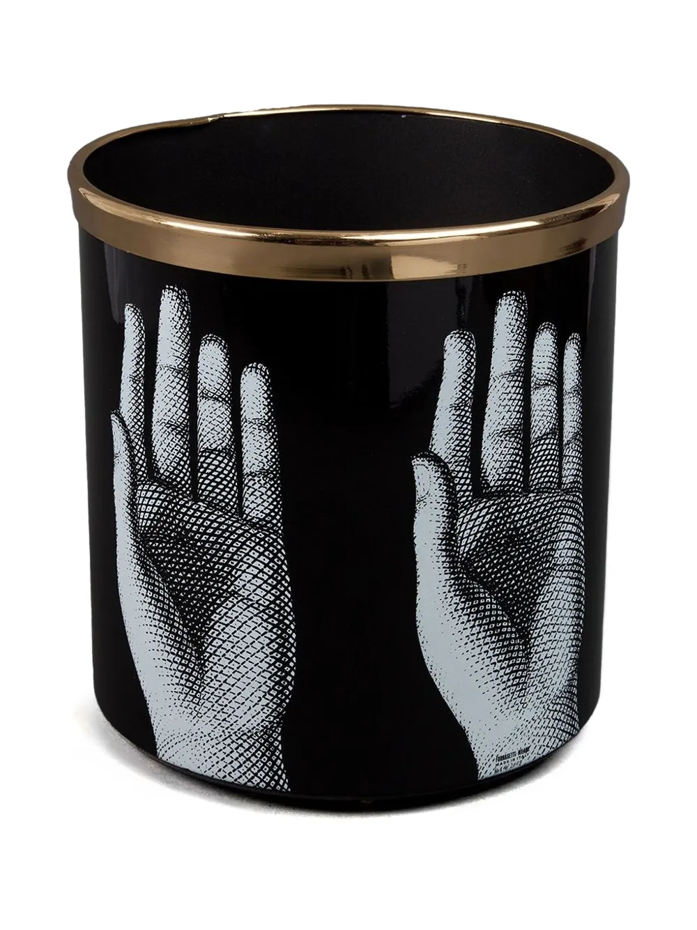  Fornasetti Hand-print Wastepaper Basket - Black 