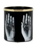 Fornasetti hand-print wastepaper basket - Black