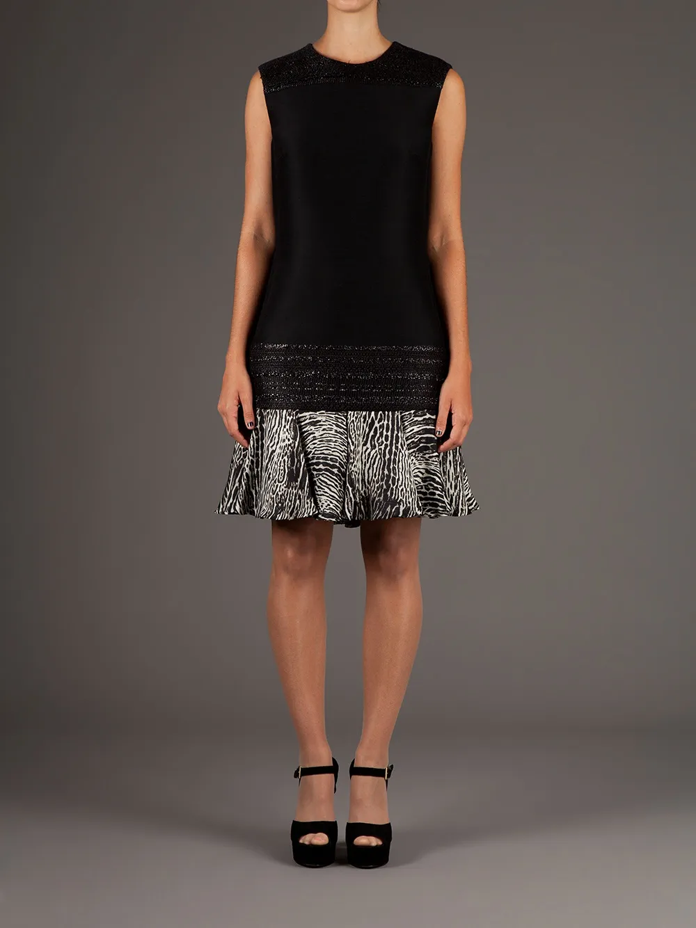 Giambattista Valli drop waist dress - Zwart