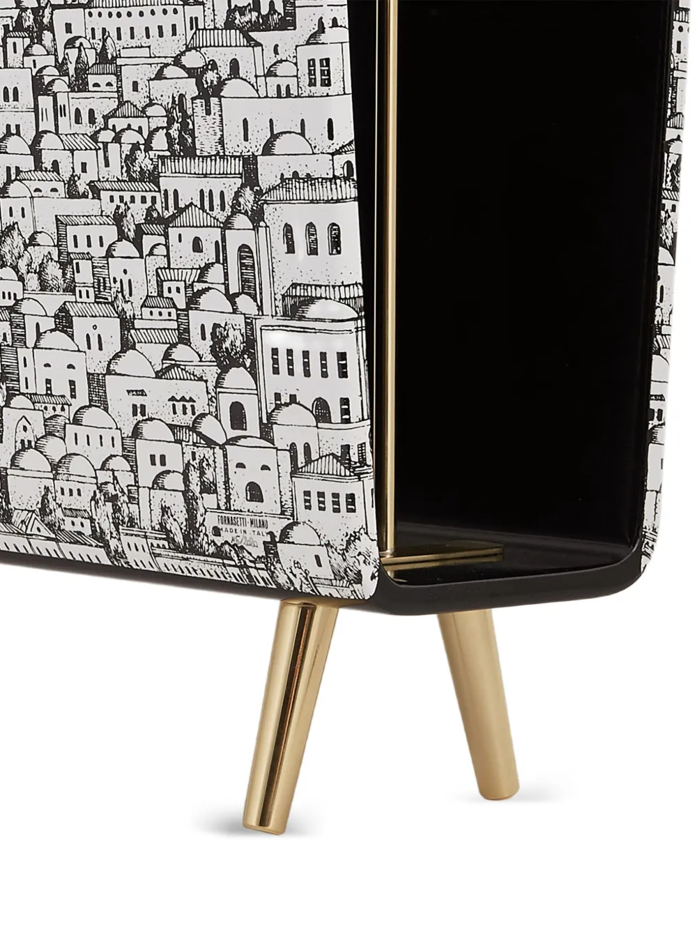  Fornasetti Zeitungsständer Mit Print   Grau 