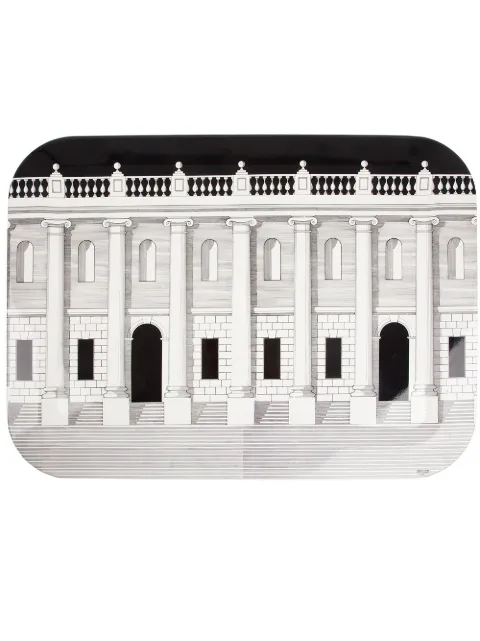 Fornasetti bandeja con estampado gráfico
