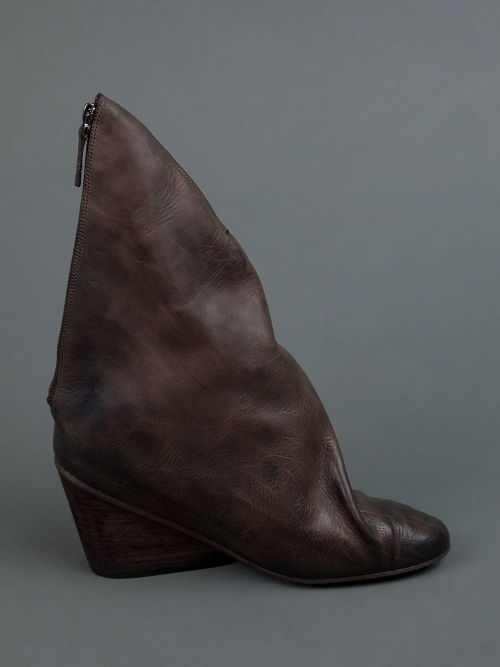 Shop Marsèll Structured Wedge Boot In Brown