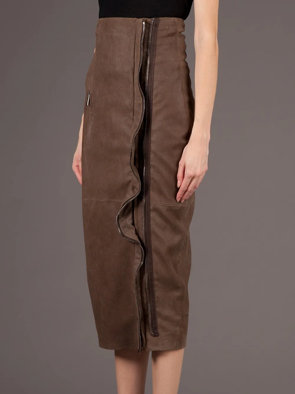 Haider Ackermann Ruffle Maxi Skirt In Brown