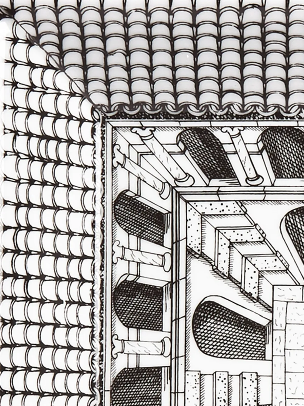 FORNASETTIスクウェアプレート Square Plate Red Lips - Tema e Variazioni n.397 in White