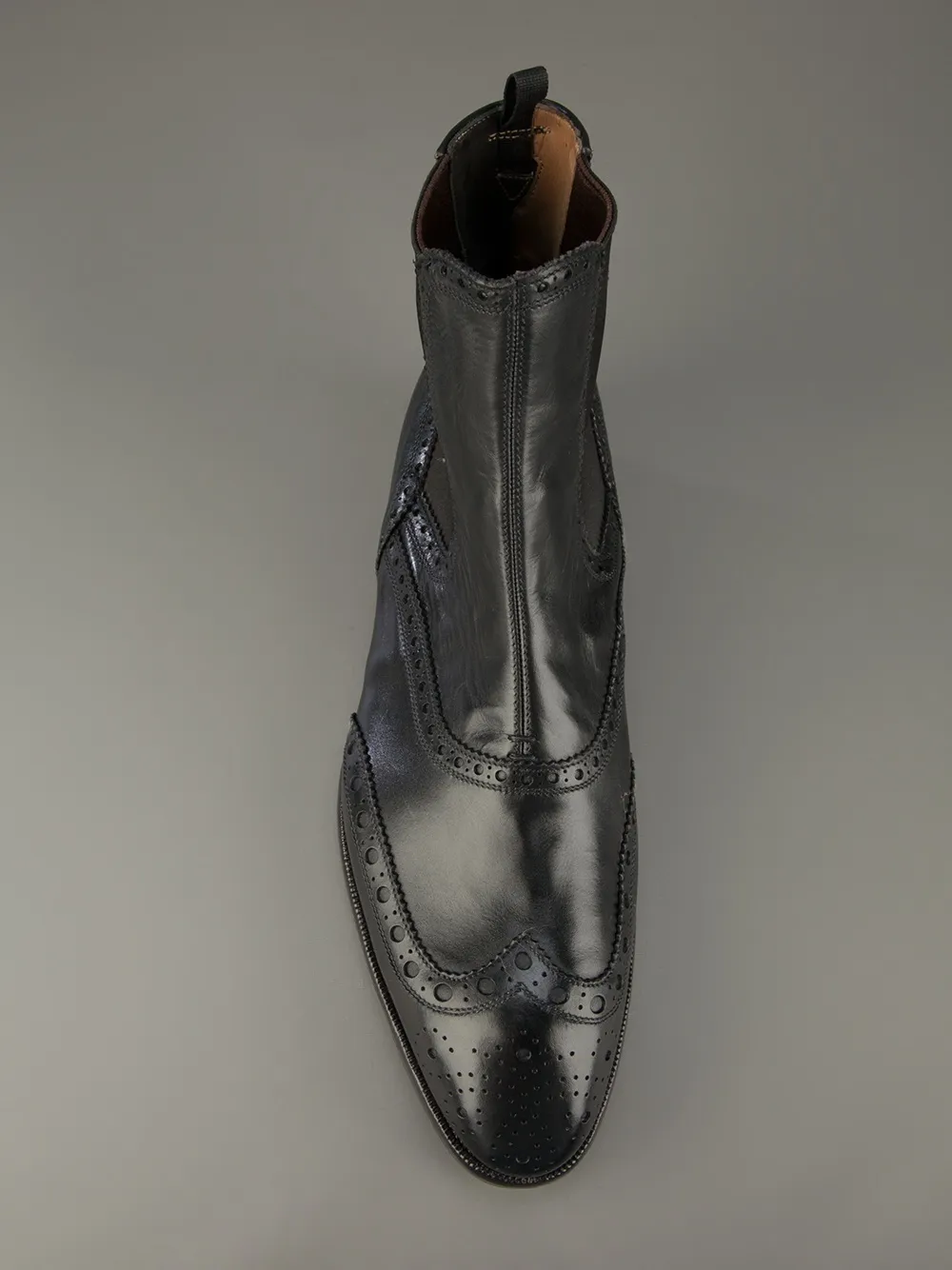 Premiata Brogue Chelsea Boot In Black