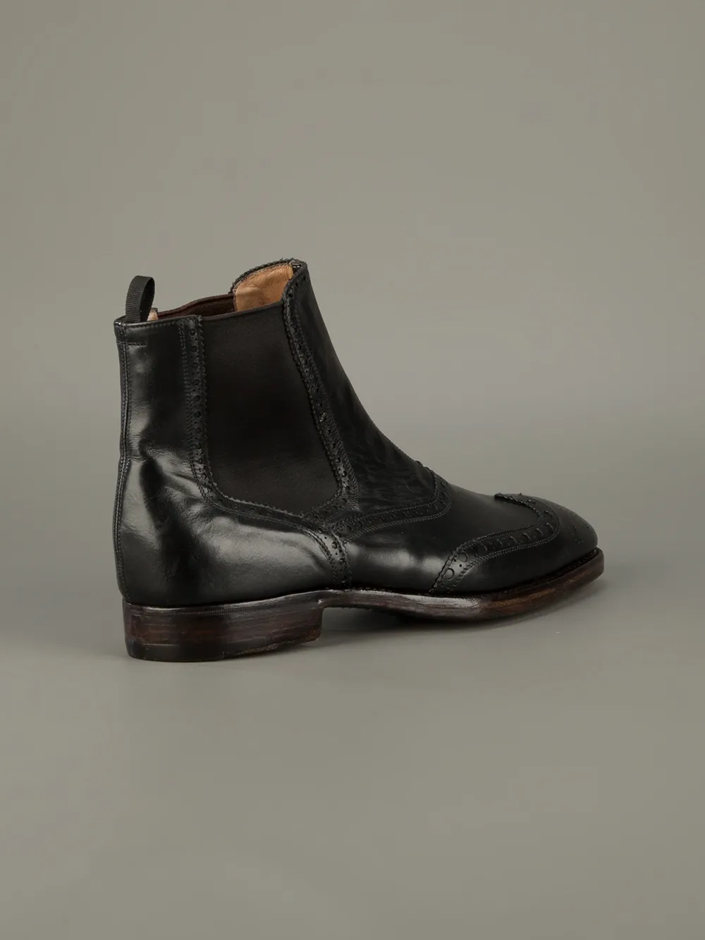 Premiata Brogue Chelsea Boot In Black