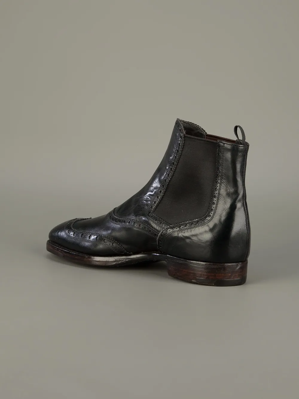 Premiata Brogue Chelsea Boot In Black