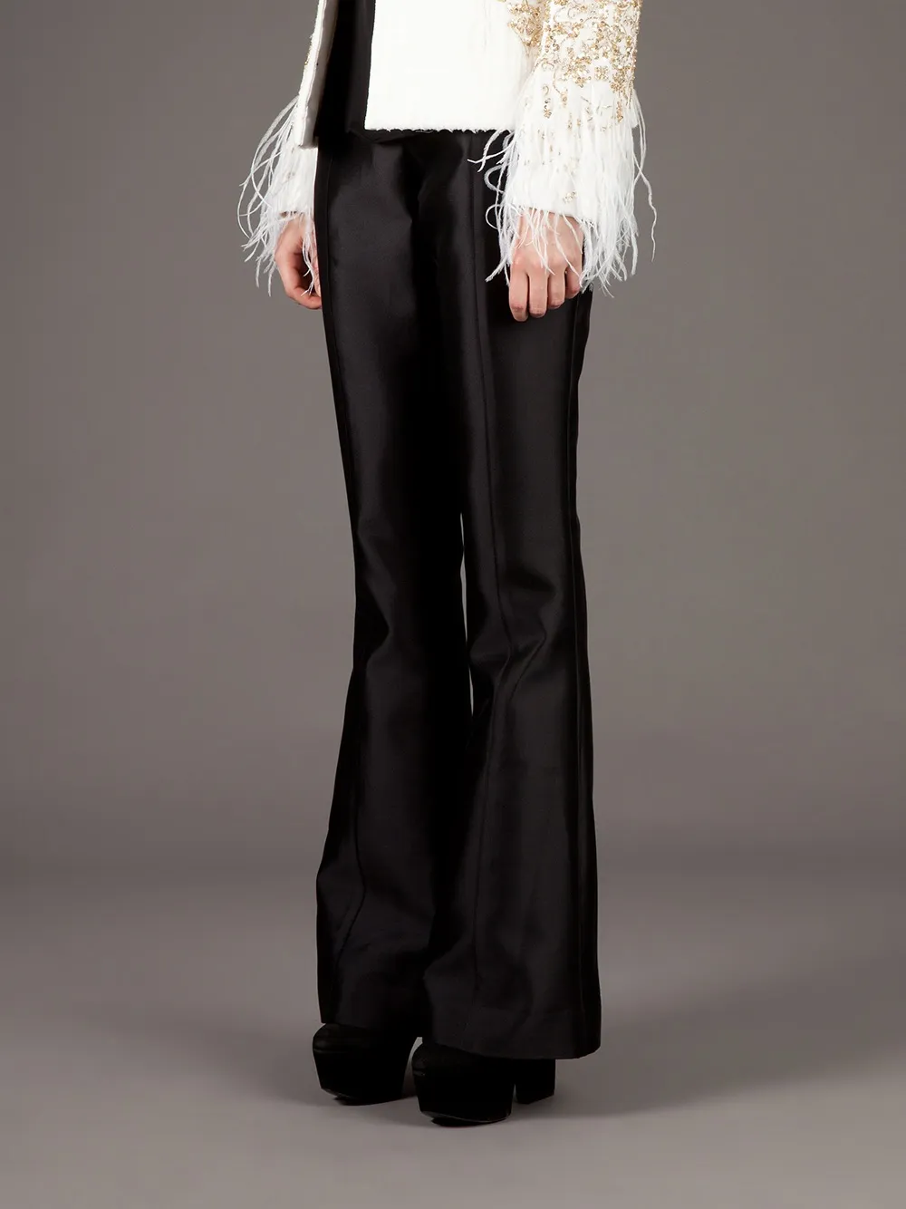 Linda Farrow flared trouser Zwart