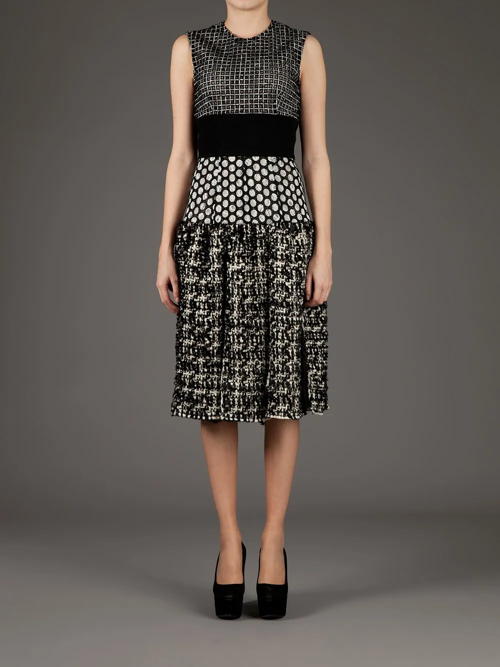Giambattista Valli panel dress Zwart