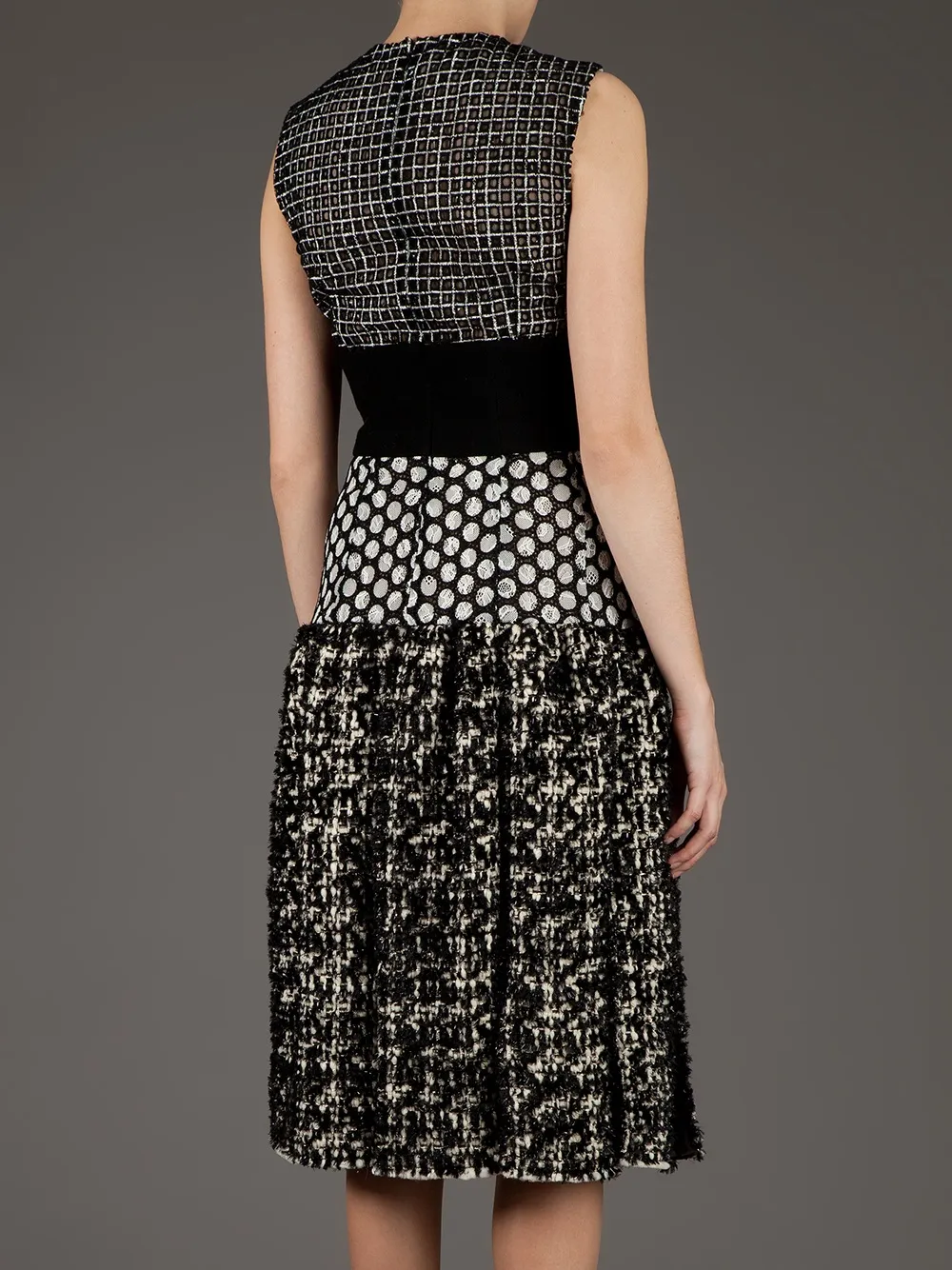 Giambattista Valli panel dress Zwart