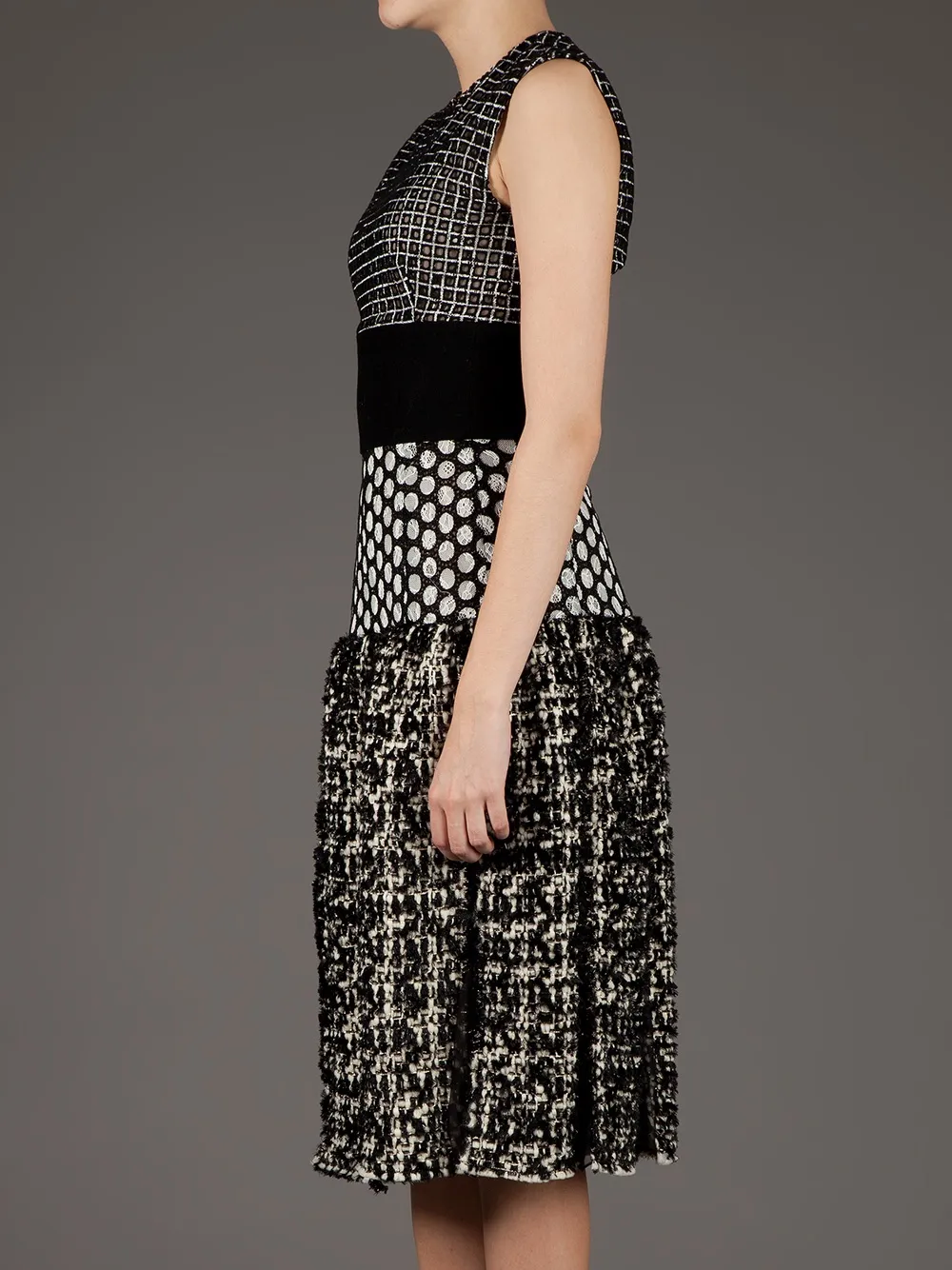 Giambattista Valli panel dress Zwart