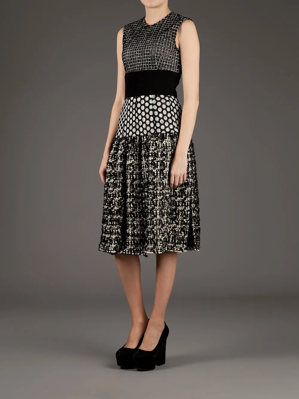 Giambattista Valli panel dress Zwart
