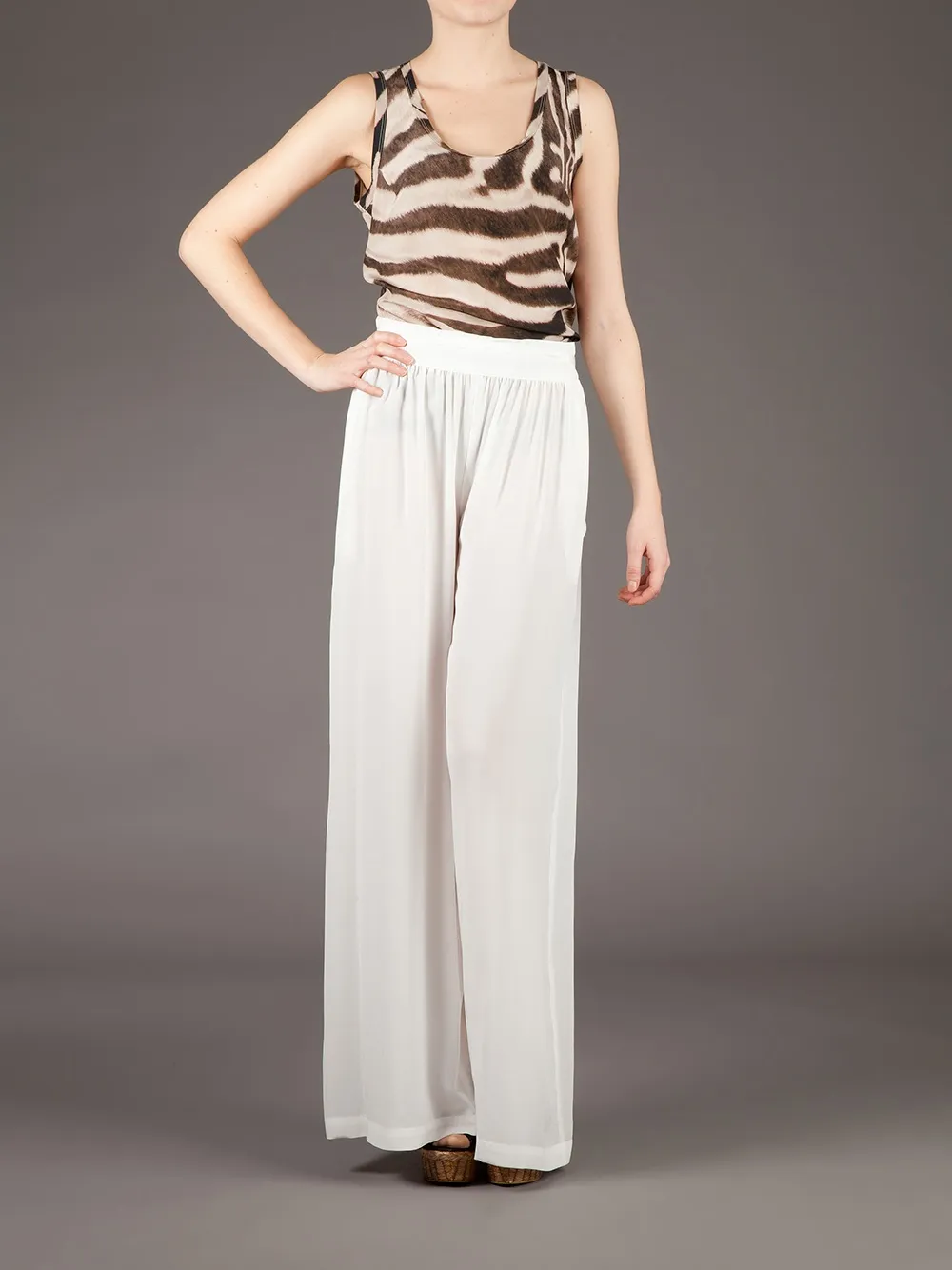 Mantù Zebra Print Tank Top In Brown