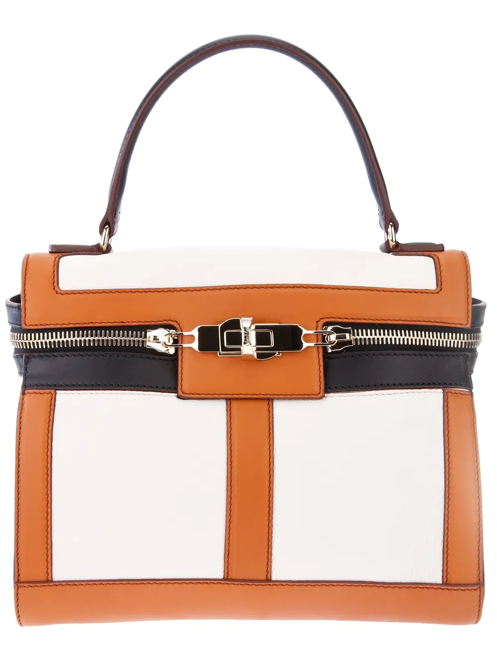Max Mara tri-colour zip up tote - ニュートラル Max Mara tri-colour zip up tote - ニュートラル