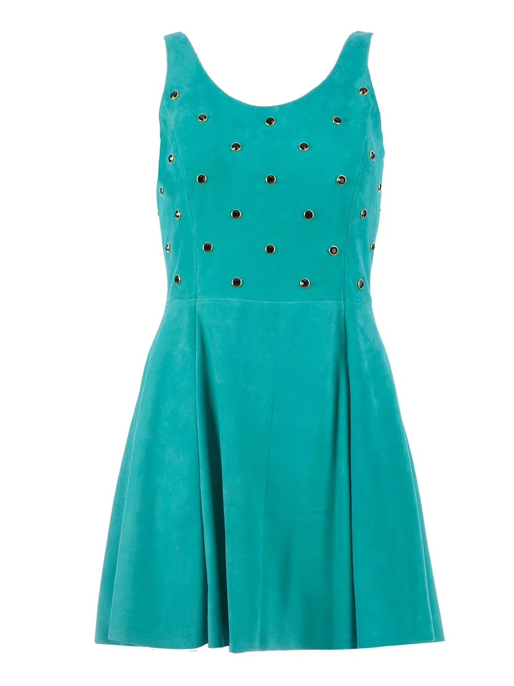 Drome Embellished Leather Dress In Green