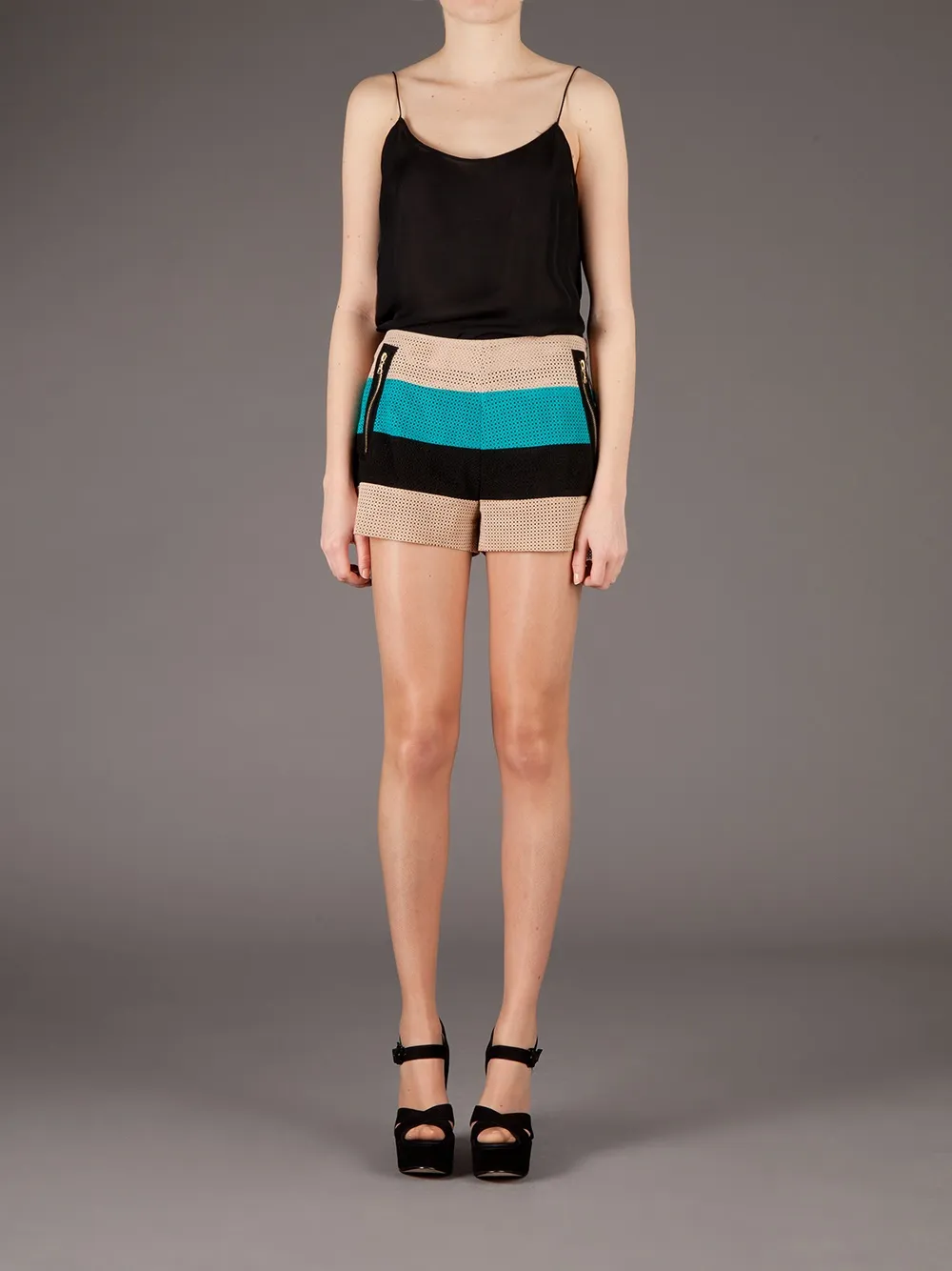 Drome short en cuir rayé | Shorts courts | Image 2
