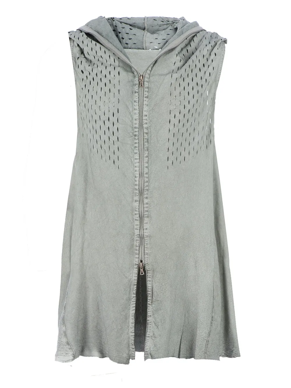 Isaac Sellam Experience perforated long gilet | Grey | Image 1