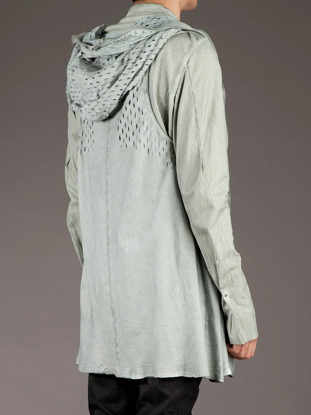 Isaac Sellam Experience perforated long gilet Grijs