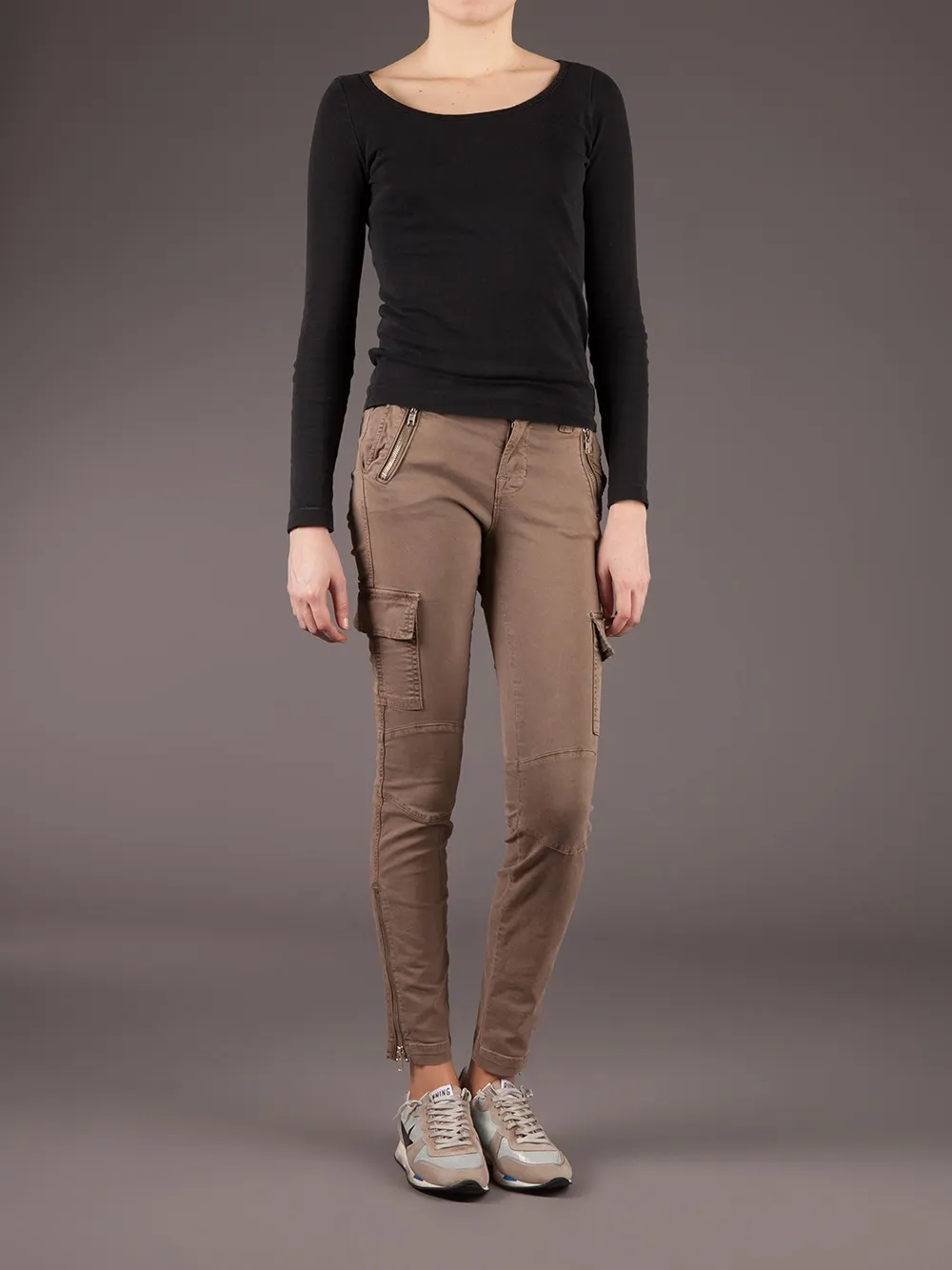 J Brand Utility Straight Leg Trousers In Brown