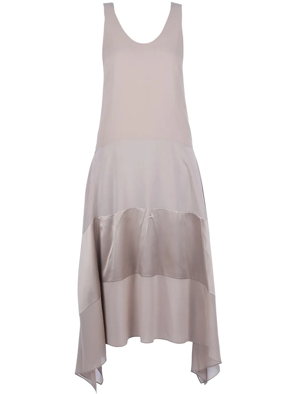 Brunello Cucinelli Panel Maxi Dress In Gray