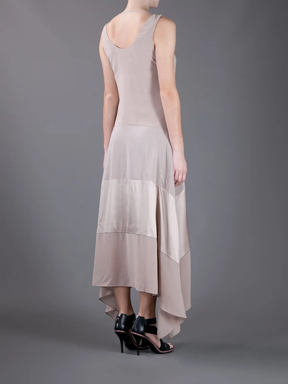 Brunello Cucinelli Panel Maxi Dress In Gray