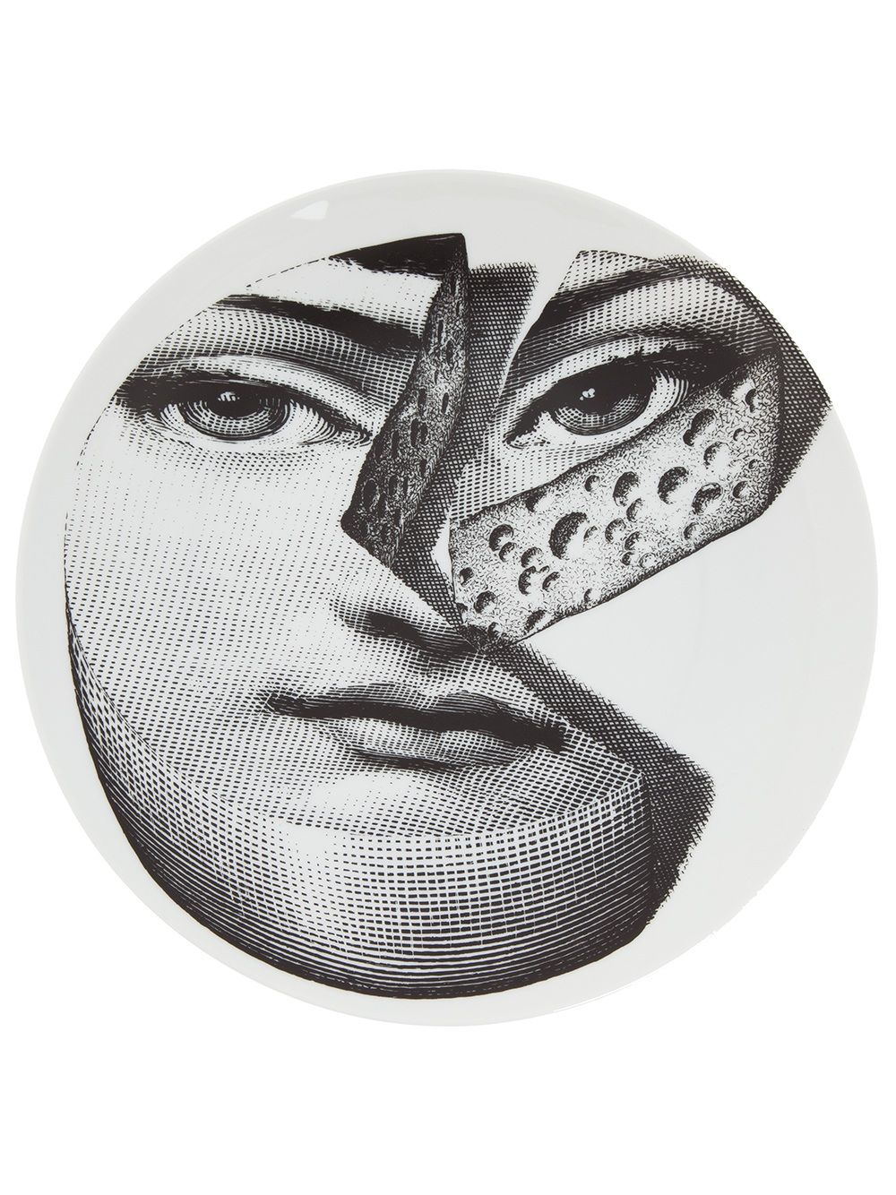 Fornasetti Printed China Plate In White