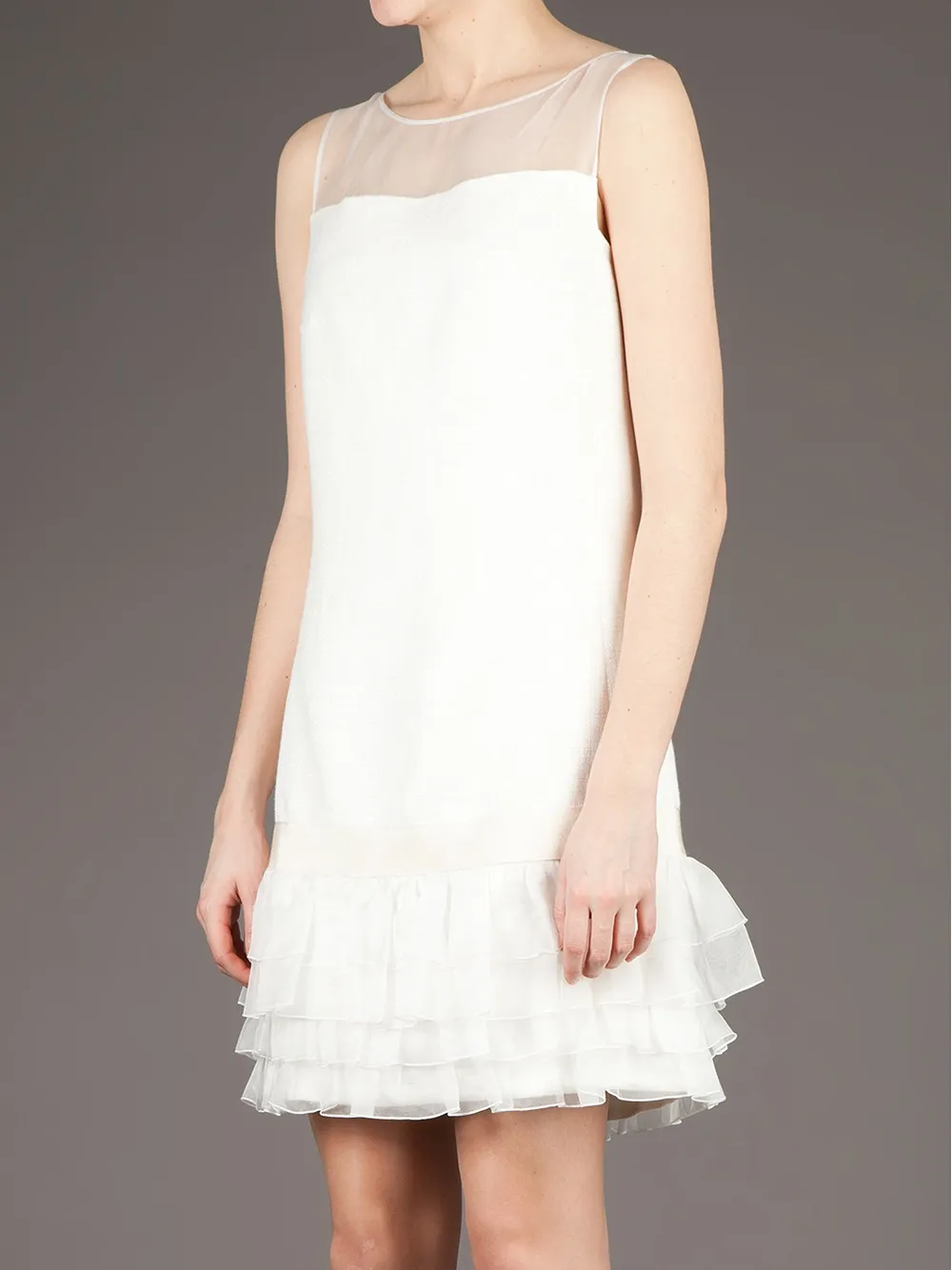 Giambattista Valli Drop-waisted Shift Dress In Neutral