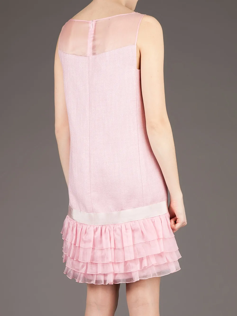 Giambattista Valli ruffled sleeveless dress Roze