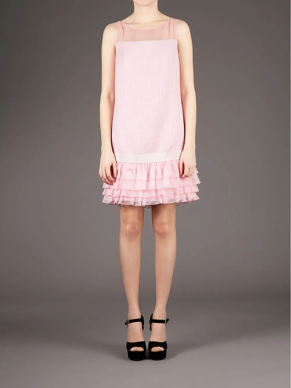 Giambattista Valli ruffled sleeveless dress - Roze