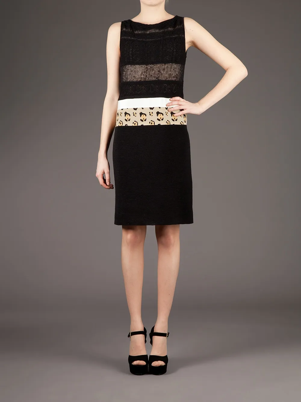 Giambattista Valli paneled dress - Zwart