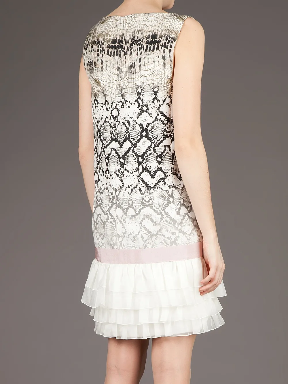 Giambattista Valli snake skin print dress Zwart