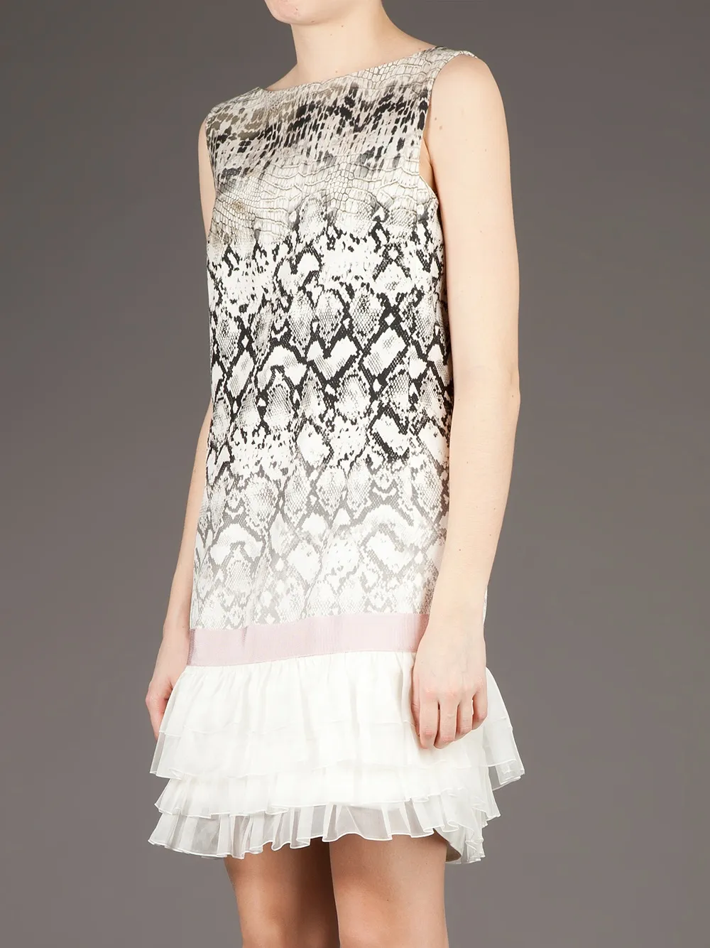Giambattista Valli snake skin print dress Zwart