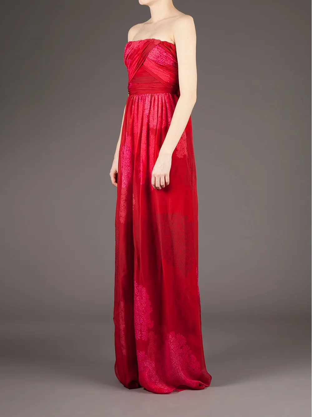 Giambattista Valli Floral Print Maxi Dress In Red