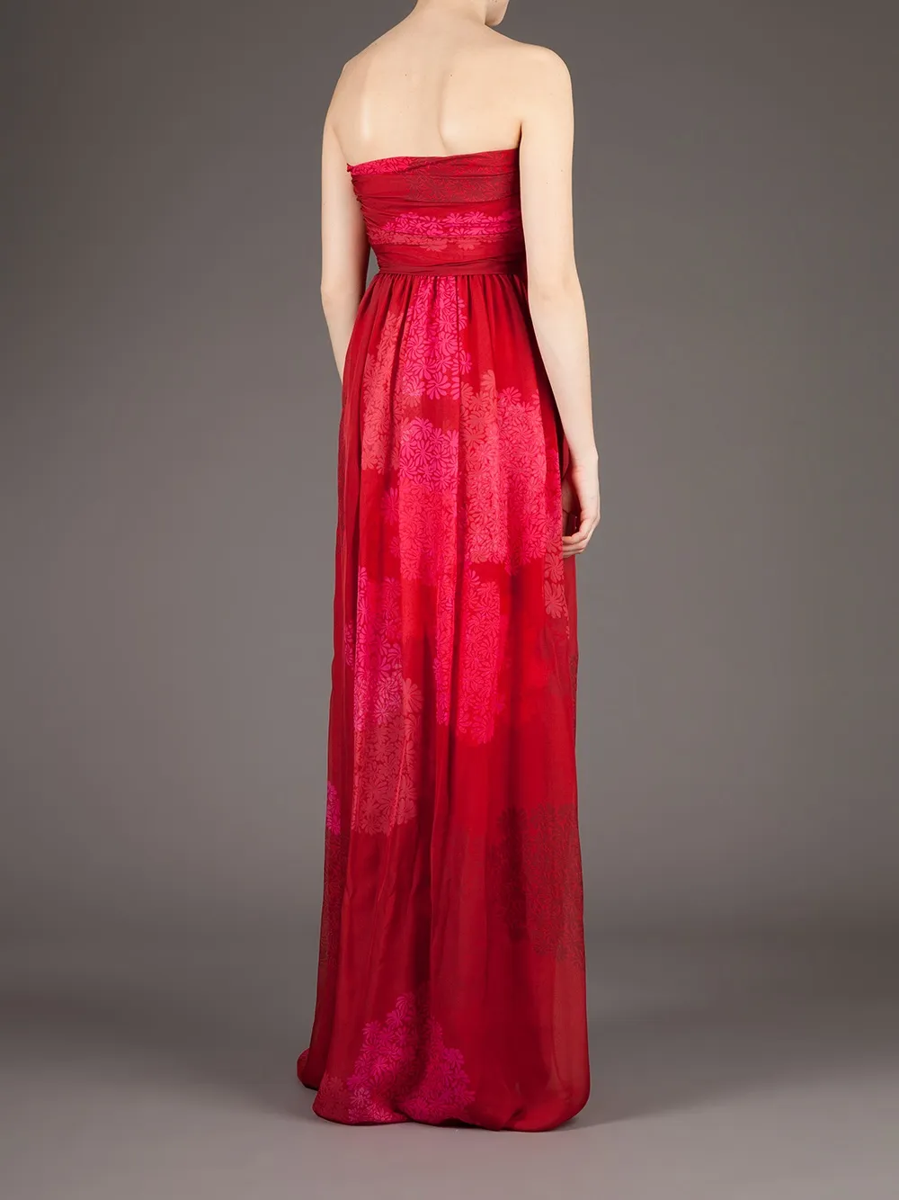 Giambattista Valli Floral Print Maxi Dress In Red