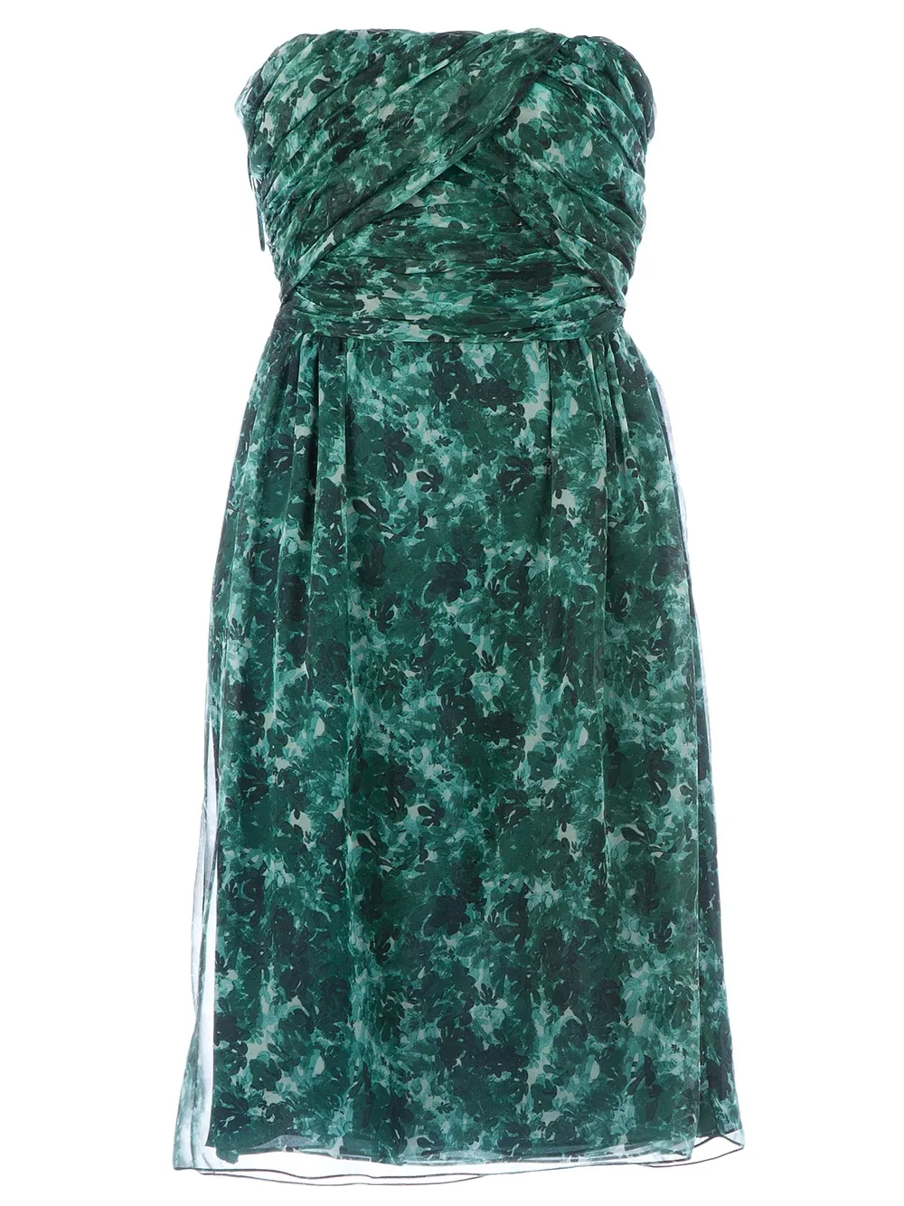 Giambattista Valli Printed Strapless Dress In Green
