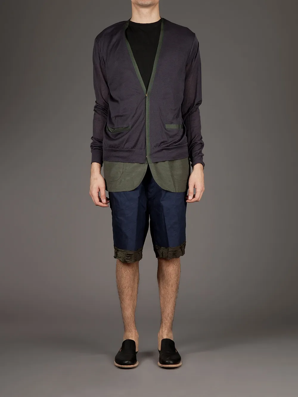Kolor panel trim short | Khaki Shorts | Image 2