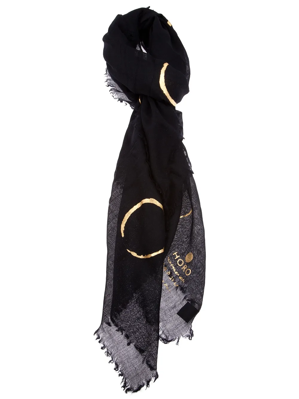 Horo 24kt gold scarf | Black | Image 1